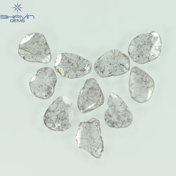 2.05 CT/10 Pcs Slice Shape Natural Diamond Salt And Pepper Color I3 Clarity (6.46 MM)