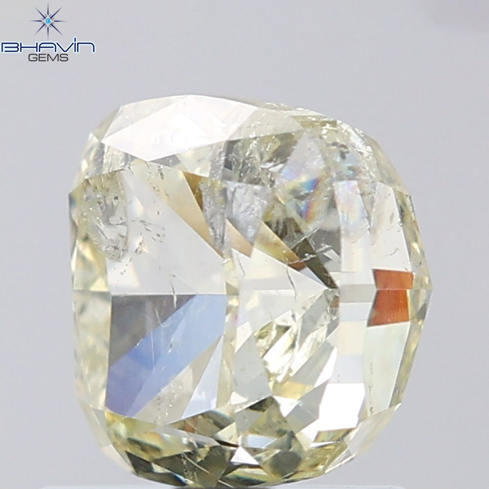 1.81 CT Cushion Shape Natural Diamond Yellow Color I2 Clarity (6.30 MM)