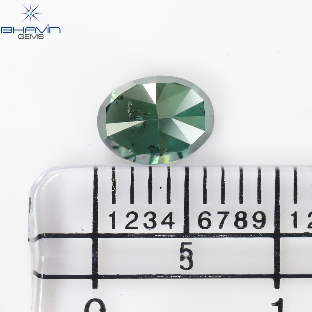 0.87 CT Oval Shape Natural Diamond Blue Color I1 Clarity (6.45 MM)