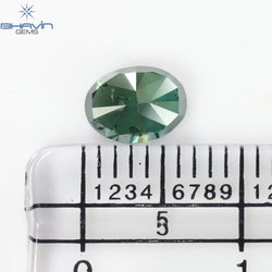 0.87 CT Oval Shape Natural Diamond Blue Color I1 Clarity (6.45 MM)