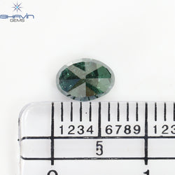 0.82 CT Oval Shape Natural Diamond Greenish Blue Color I3 Clarity (6.31 MM)