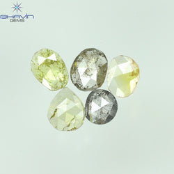 3.00 CT (13 個) ポルキ ローズカット シェイプ ナチュラル ダイヤモンド ブラウン カラー I2 クラリティ (5.57 MM)