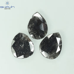 1.75 CT/5 ピース スライス形状 天然ダイヤモンド ソルト アンド ペッパー カラー I3 クラリティ (10.45 MM)