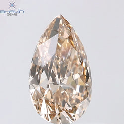 1.31 CT Pear Shape Natural Diamond Brown Color VVS1 Clarity (9.32 MM)