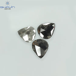1.75 CT/5 ピース スライス形状 天然ダイヤモンド ソルト アンド ペッパー カラー I3 クラリティ (10.45 MM)