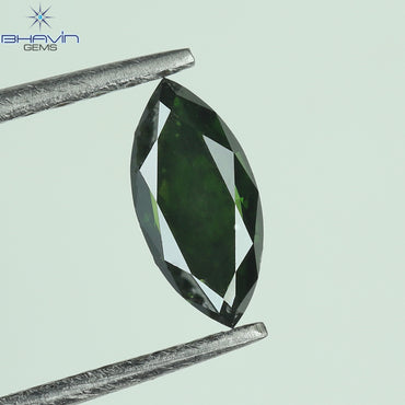 0.34 CT Enhanced Marquise Diamond Green Diamond Natural Loose diamond SI1 Clarity (6.36 MM)