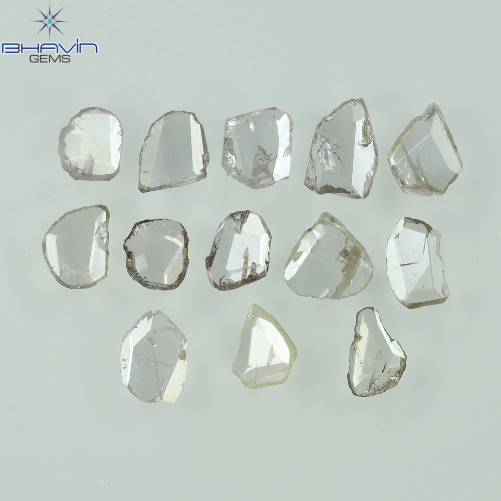 0.97 CT/7 ピース ローズカット ポルキ シェイプ ナチュラル ダイヤモンド ファンシー カラー I1 クラリティ (6.01 MM)