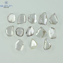 0.97 CT/7 ピース ローズカット ポルキ シェイプ ナチュラル ダイヤモンド ファンシー カラー I1 クラリティ (6.01 MM)