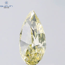 1.02 CT Pear Shape Natural Diamond Greenish Yellow Color SI2 Clarity (8.44 MM)