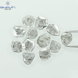 2.15 CT/12 Pcs Slice Shape Natural Diamond Salt And Pepper Color I3 Clarity (6.10 MM)