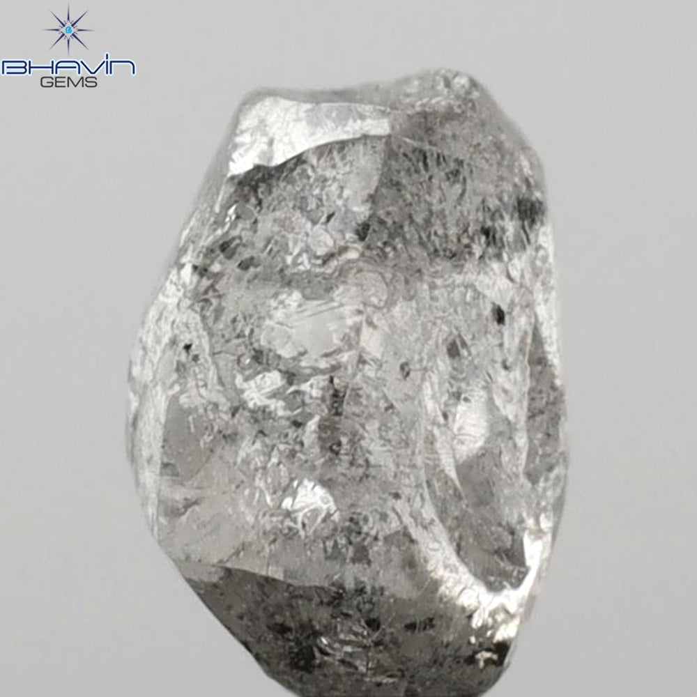 1.52 CT Rough Shape Natural Diamond Salt And Pepper Color (4.87 MM)