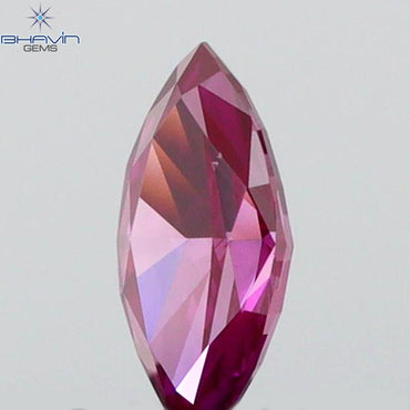 0.10 CT Marquise Shape Natural Diamond Pink Color VS1 Clarity (4.52 MM)