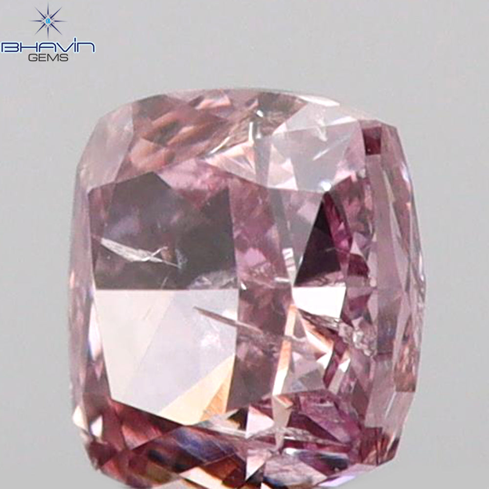 0.17 CT Cushion Shape Natural Diamond Pink Color I2 Clarity (3.12 MM)