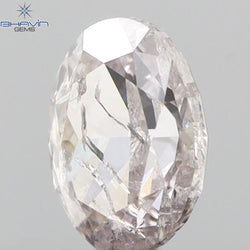 0.55 CT Oval Shape Natural Diamond Pink Color I2 Clarity (5.69 MM)