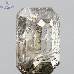 1.03 CT Emerald Shape Natural Diamond Salt And Pepper Color I3 Clarity (6.47 MM)