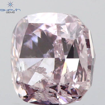 GIA Certified 0.42 CT Cushion Diamond Brownish Purplish Pink Color Natural Loose Diamond I2 Clarity (4.20 MM)
