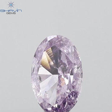 GIA Certified 0.29 CT Oval Shape Natural Diamond Pinkish Purple Color I2 Clarity (4.96 MM)
