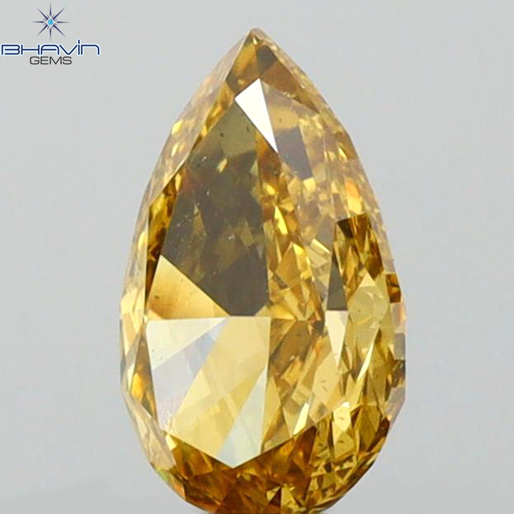 0.50 CT Pear Shape Natural Diamond Green (Chameleon) Color VS2 Clarity (6.46 MM)