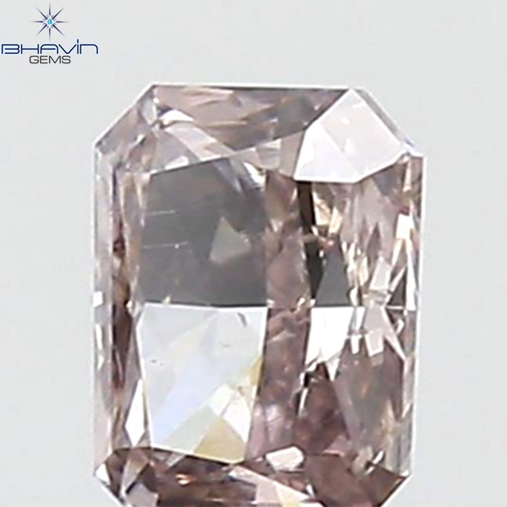 GIA Certified 0.27 CT Radiant Diamond Pink Brown Color Natural Loose Diamond SI2 Clarity (4.41 MM)