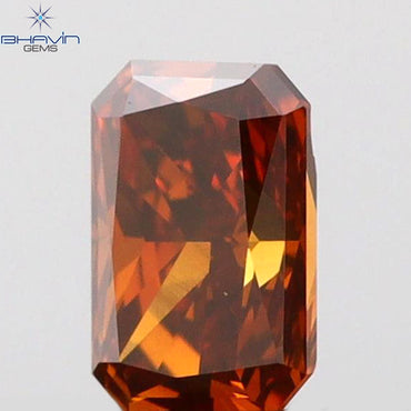 0.19 CT Radiant Shape Natural Diamond Red Color VS2 Clarity (3.90 MM)