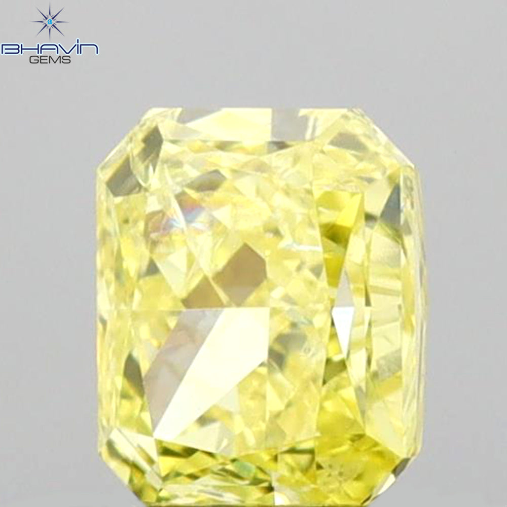 0.54 CT Radiant Shape Natural Diamond Yellow Color I1 Clarity (4.80 MM)