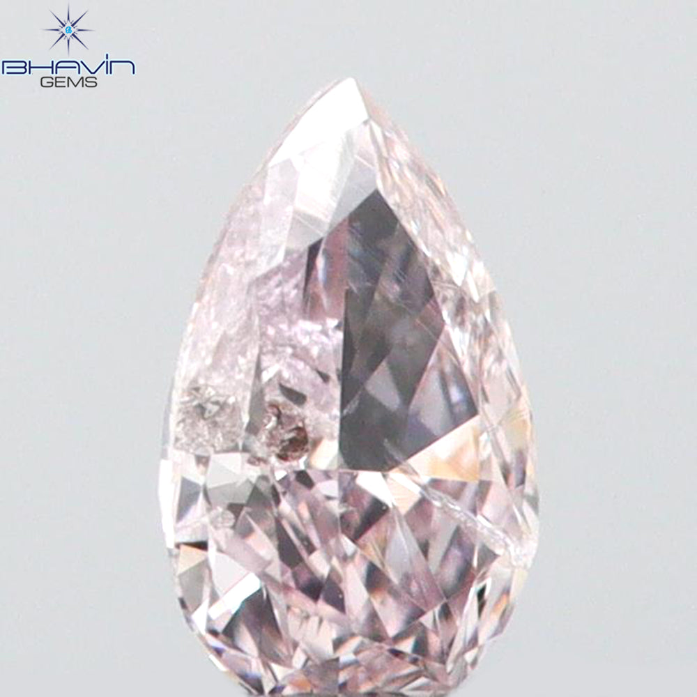 0.08 CT Pear Shape Natural Diamond Pink Color SI2 Clarity (3.69 MM)