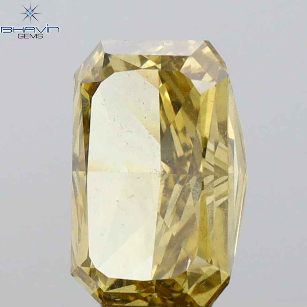1.00 CT Radiant Shape Natural Diamond Green Yellow (Chameleon) Color SI1 Clarity (7.10 MM)
