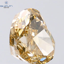 1.03  CT Heart Shape Natural Diamond Brown Orange Color VS1 Clarity (6.52 MM)