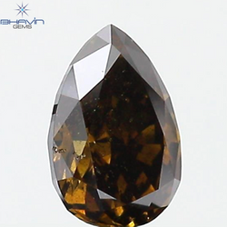 0.66 CT Pear Shape Natural Diamond Brown Color SI2 Clarity (6.68 MM)