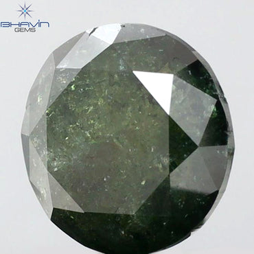 2.39 CT Round Shape Natural Diamond Green Color I3 Clarity (8.12 MM)