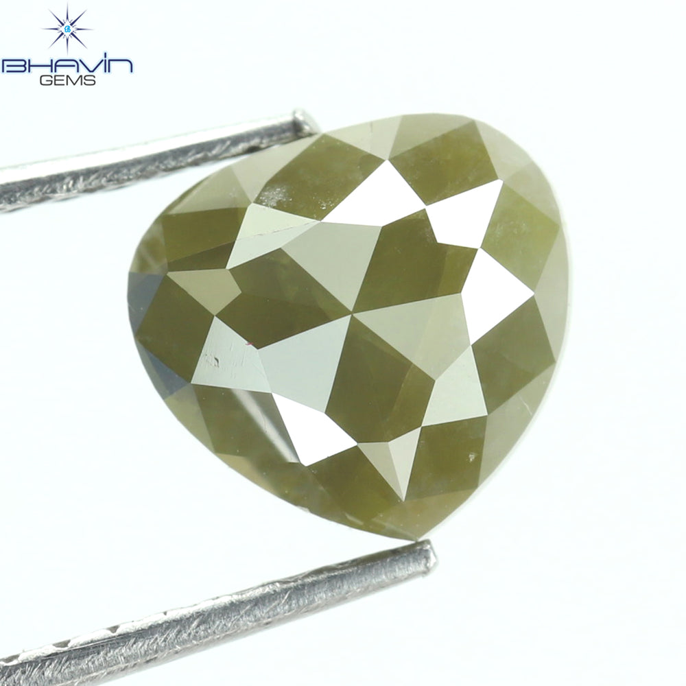 1.64 CT Heart Shape Natural Diamond Yellow Color I3 Clarity (7.00 MM)