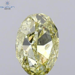 1.01 CT Oval Shape Natural Diamond Yellow Color I1 Clarity (6.90 MM)