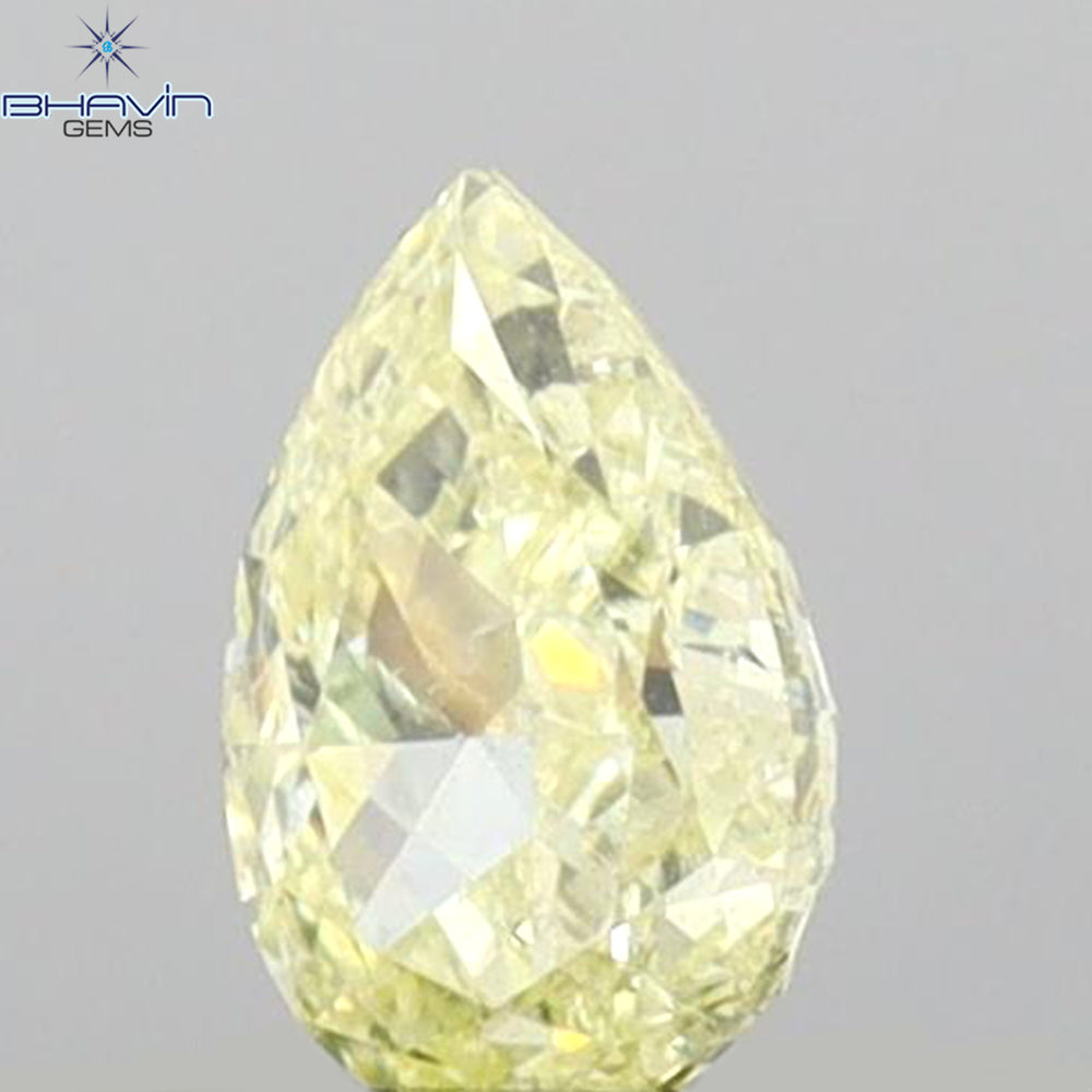 0.23 CT Pear Shape Natural Diamond Yellow Color SI1 Clarity (4.68 MM)