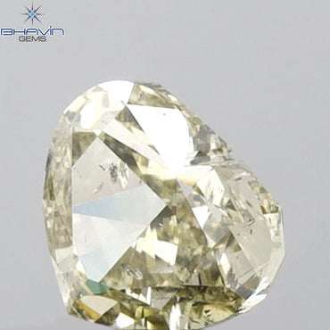 GIA Certified 1.10 CT Heart Diamond Brownish Greenish Yellow Color Natural Loose Diamond (5.65 MM)