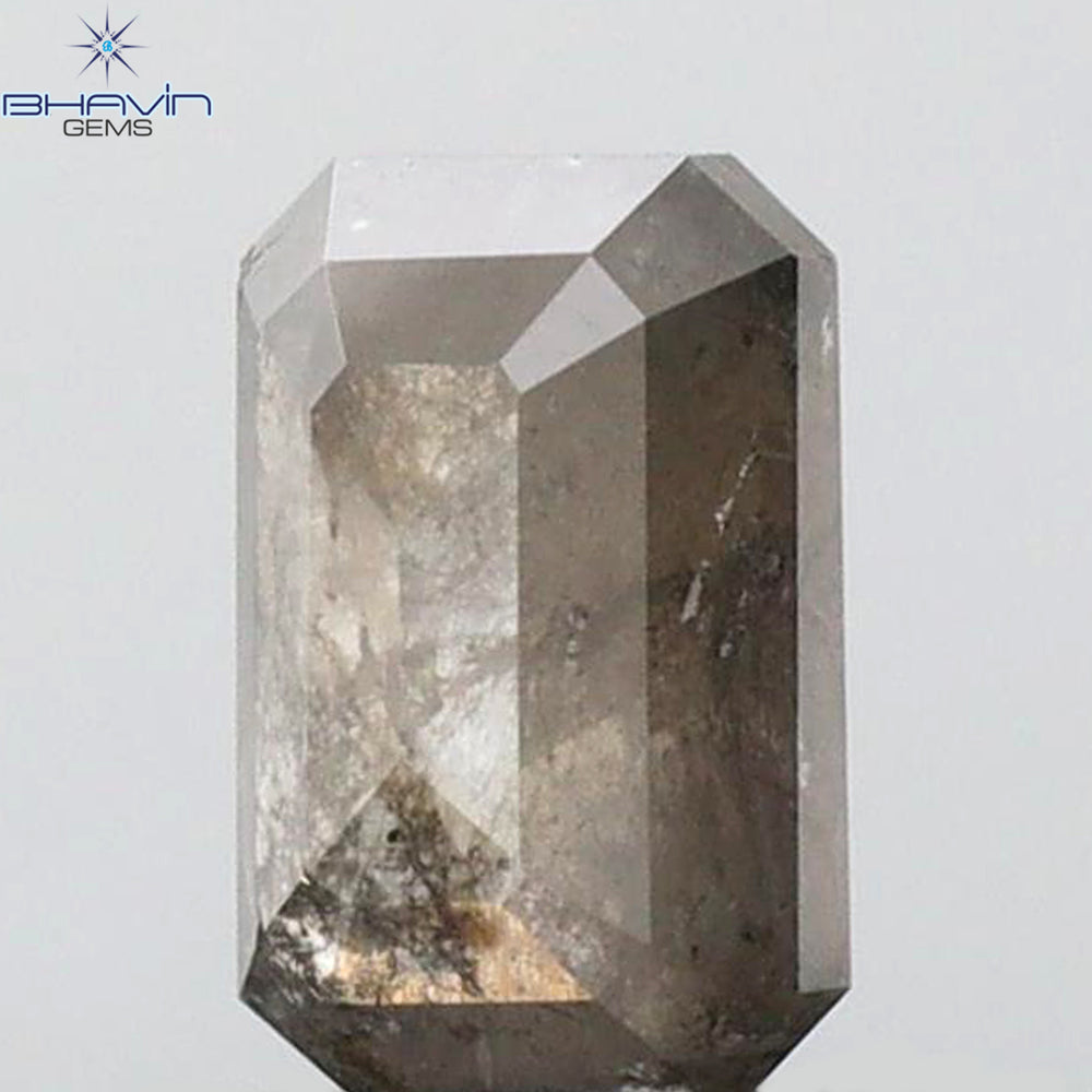 0.68 CT Emerald Shape Natural Diamond Salt And Pepper Color I3 Clarity (5.72 MM)
