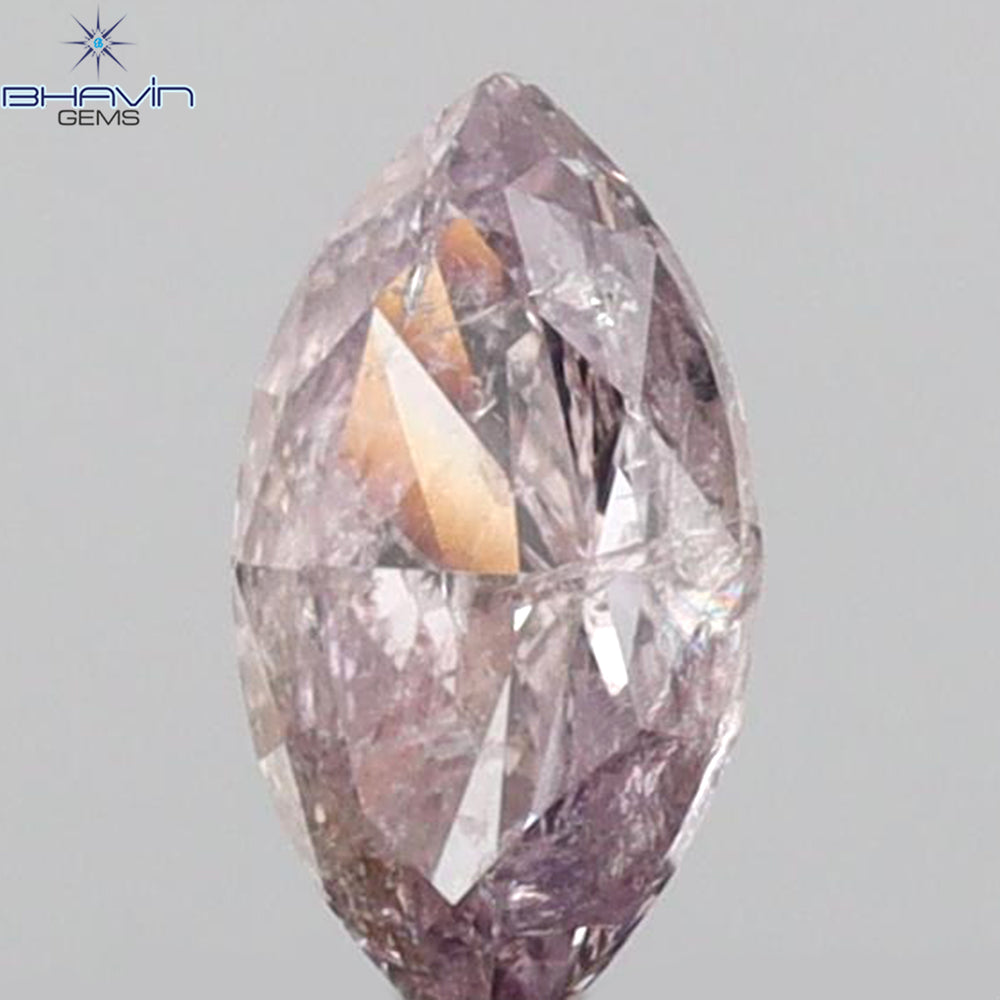 0.10 CT マーキス シェイプ ナチュラル ルース ダイヤモンド ブラウン ピンク カラー VS2 クラリティ (5.00 MM)