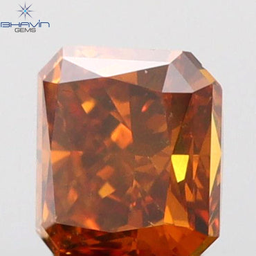 0.29 CT Radiant Shape Natural Diamond Orange Yellow Color VS2 Clarity (3.74 MM)