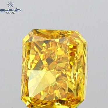 GIA Certified 0.25 CT Radiant Diamond Orange-Yellow Color Natural Diamond SI2 Clarity (3.66 MM)