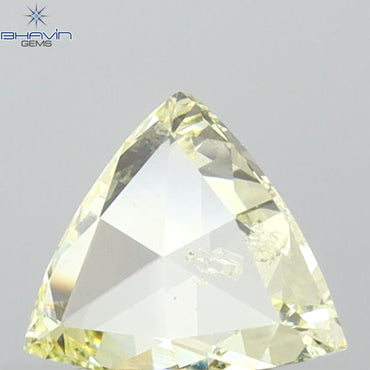 0.64 CT Triangle Shape Natural Diamond Yellow Color SI2 Clarity (6.11 MM)