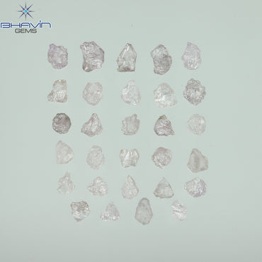 2.53 CT/29 PCS Rough Shape Pink Color Natural Diamond Fleat Clarity (4.45 MM)