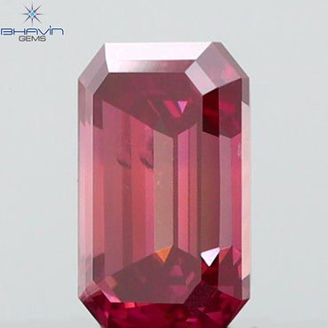 0.39 CT Emerald Shape Natural Diamond Pink Color VS1 Clarity (4.88 MM)