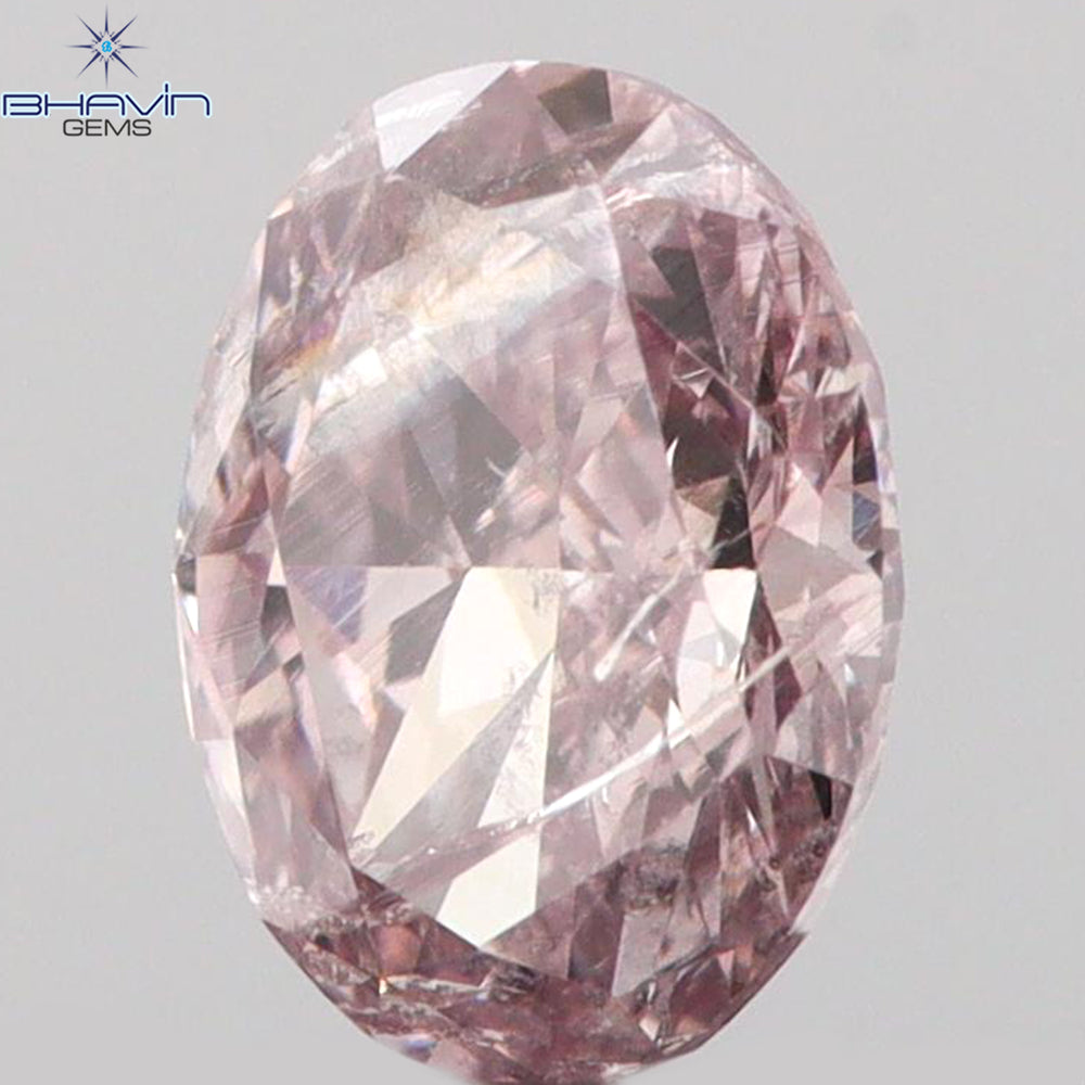 0.31 CT Oval Shape Natural Diamond Pink Color I1 Clarity (4.55 MM)