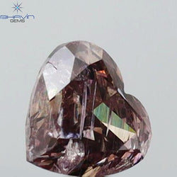 0.39 CT Heart Shape Natural Diamond Pink Color I2 Clarity (4.33 MM)