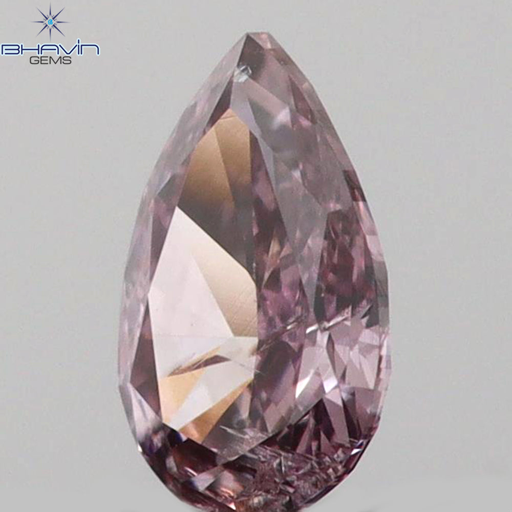 0.08 CT Pear Shape Natural Diamond Pink Color SI2 Clarity (3.73 MM)
