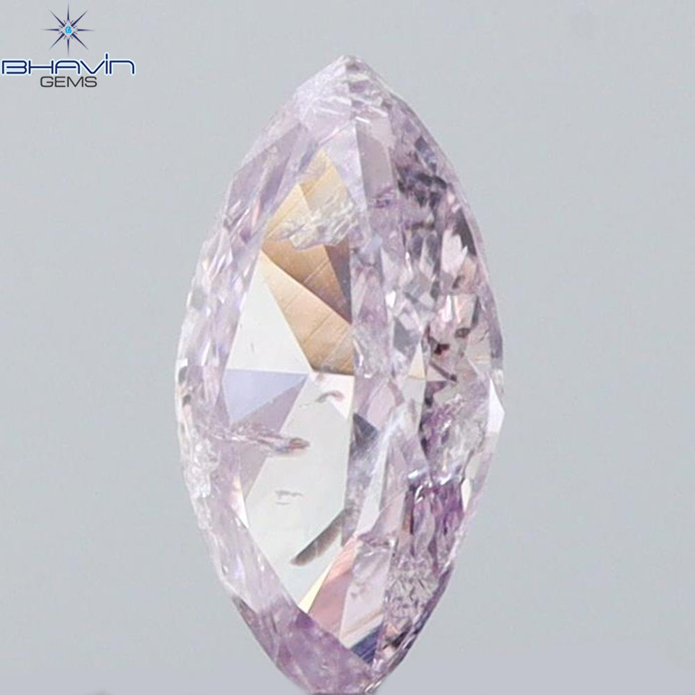 0.14 CT Marquise Shape Natural Loose Diamond Pink Color I1 Clarity (4.90 MM)