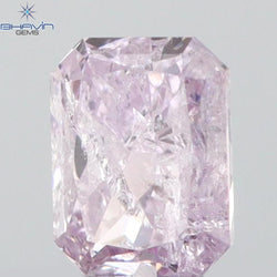 0.20 CT Radiant Shape Natural Diamond Pink Color I2 Clarity (3.76 MM)
