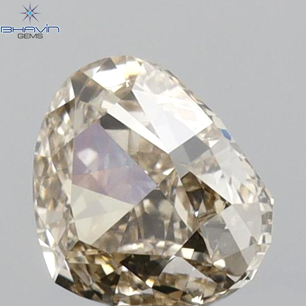 0.81 CT Heart Shape Natural Diamond Brown Color VS1 Clarity (4.94 MM)