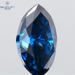 0.45 CT Marquise Shape Natural Diamond Blue Color I1 Clarity (6.30 MM)