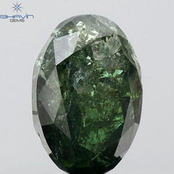 0.72 CT Oval Shape Natural Diamond Green Color I3 Clarity (6.48 MM)