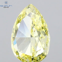 0.60 CT Pear Shape Natural Diamond Yellow Color VS2 Clarity (6.48 MM)